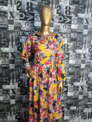 yellow floral frocks