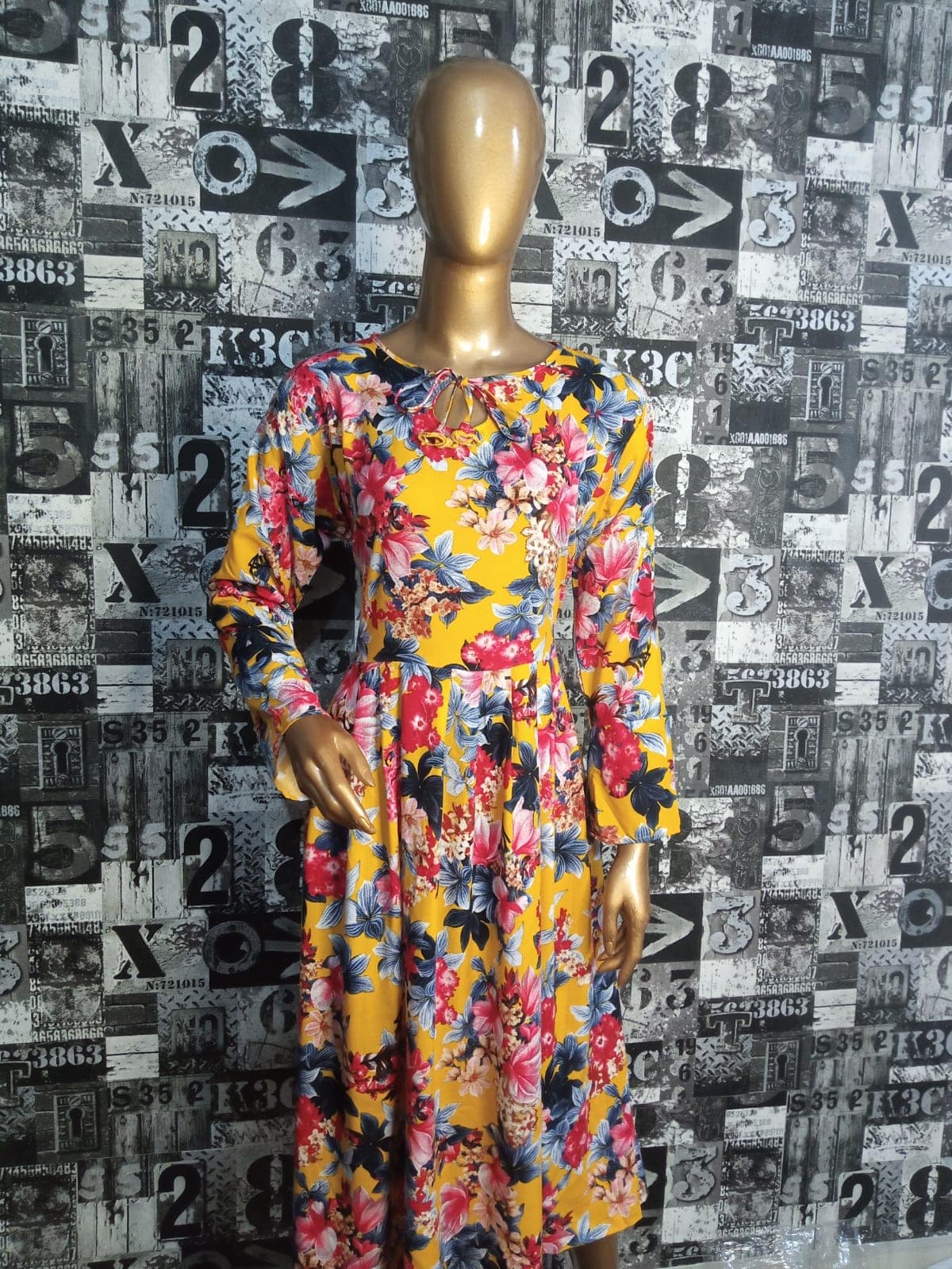 yellow floral frocks