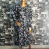 ladies frock blue multi colour flowers print