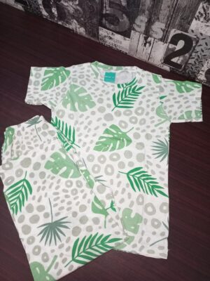 green leaves Kids Night Dress