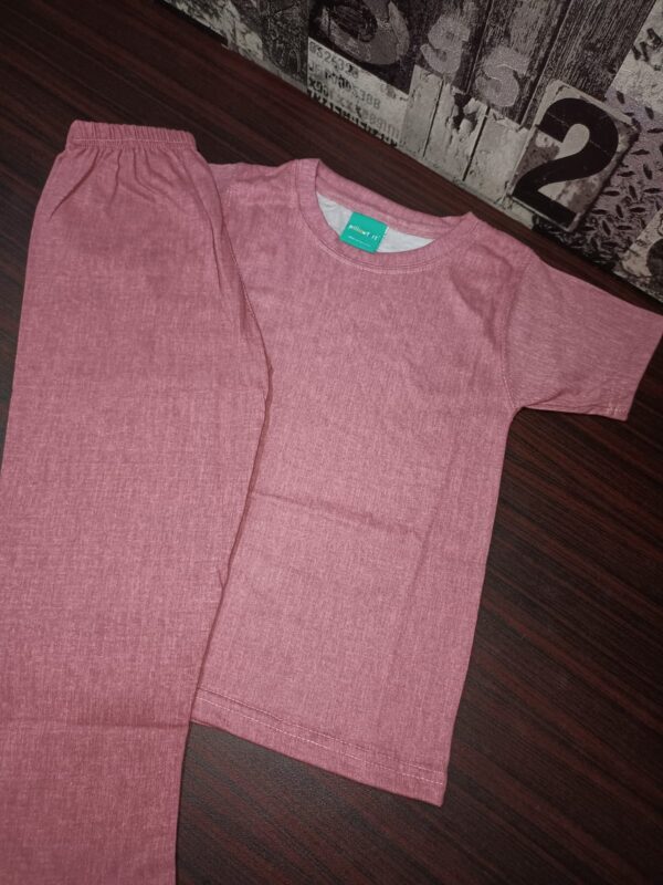 Pink Texture Kids Night Dress