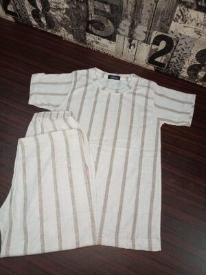 warm stripe kids night suits