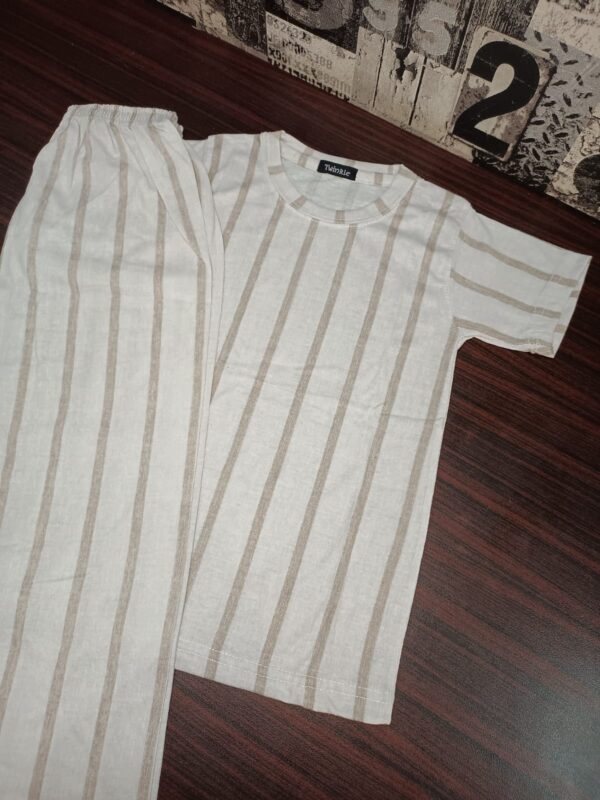 warm stripe kids night suits