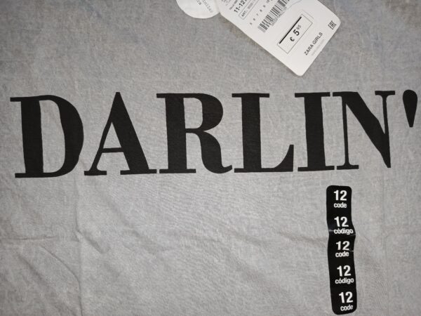 Zara Girls T-shirts Crop Style In Grey Colour