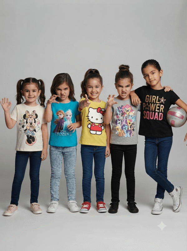 1786174637086 Pack of 5 Random Branded T-Shirts For Girls