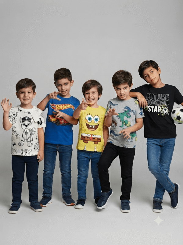 1786174642047 Pack of 5 Random Branded T-Shirts For Boys